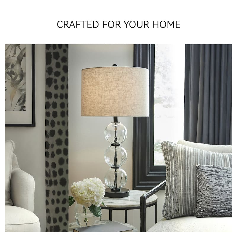 Signature Design by Ashley Airbal Clear/Black Table Lamp (Set of 2) - 14.88"W x 14.88"D x 29.38"H