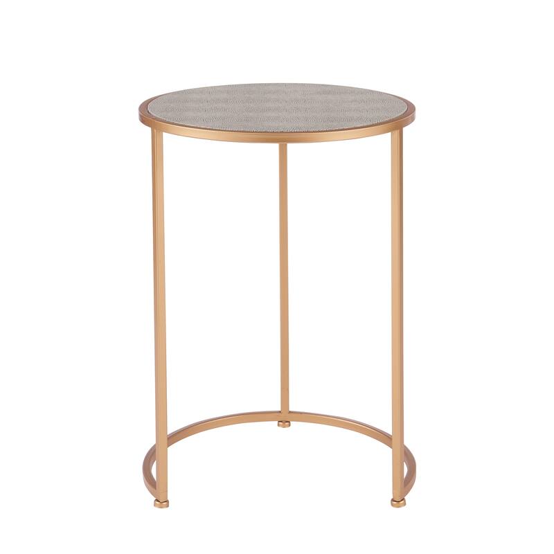 NPD Furniture Anza Set of 2 Faux Shagreen Nesting End Table