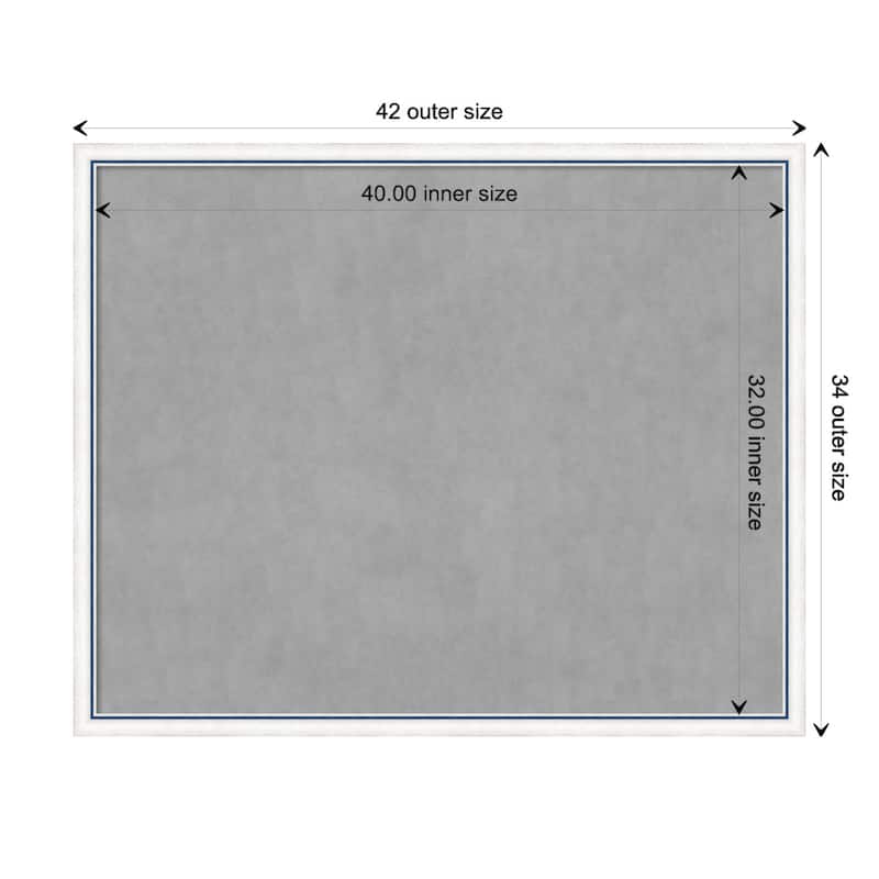 Amanti Art Morgan White Blue Framed Magnetic Board - Board Size 40x32