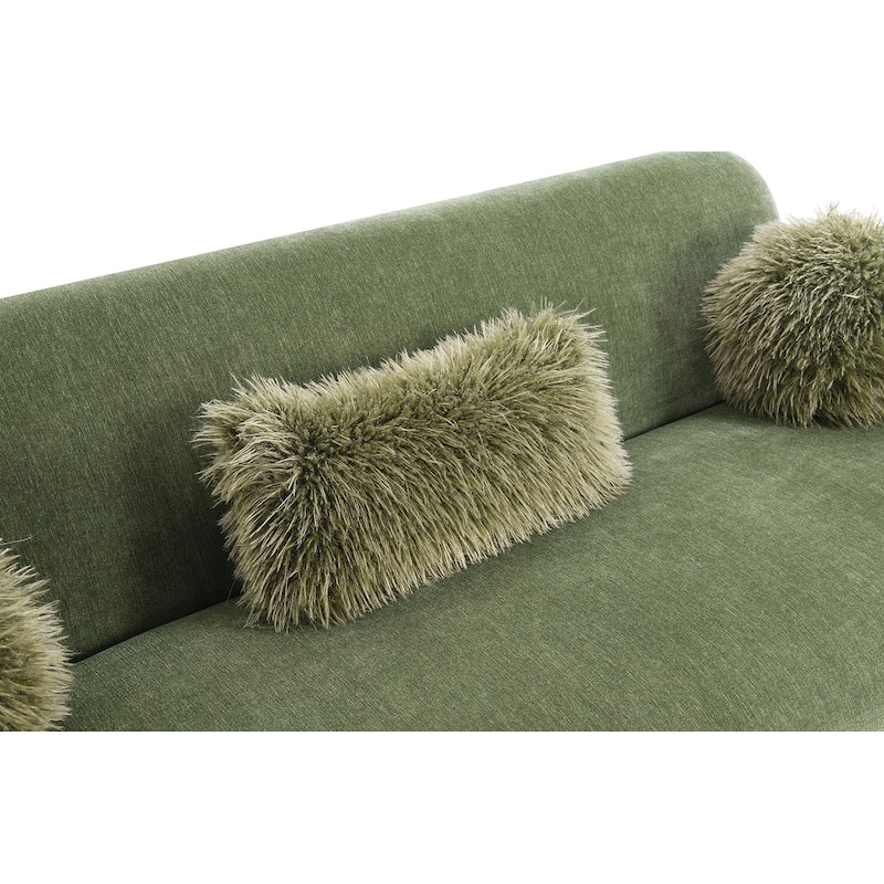 Modern Olive Green Wooden Legs Sofa 1pc
