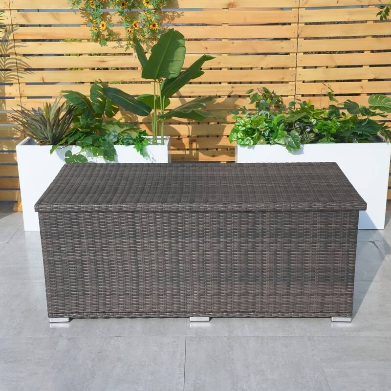 Outdoor Patio Wicker Cushion Storage Box