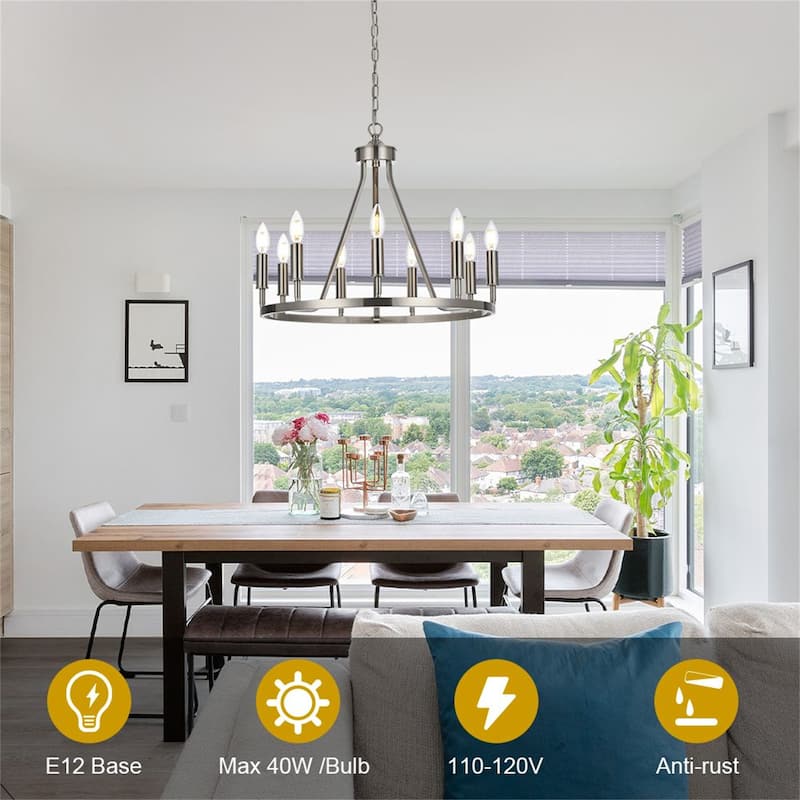 9-Light Modern Farmhouse Chandelier