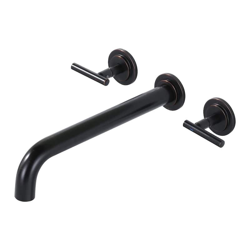 WOWOW Minimalist 12-inch Dual-Handle Bathtub Filler Faucet - Oil Rubbed Bronze
