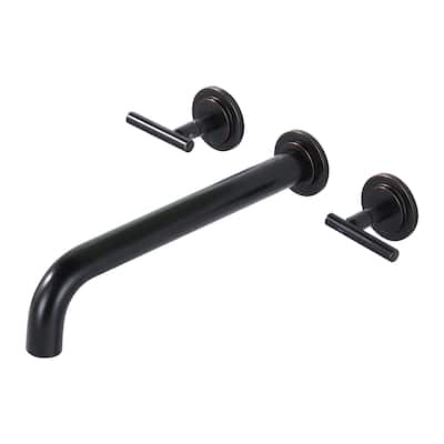WOWOW Minimalist 12-inch Dual-Handle Bathtub Filler Faucet