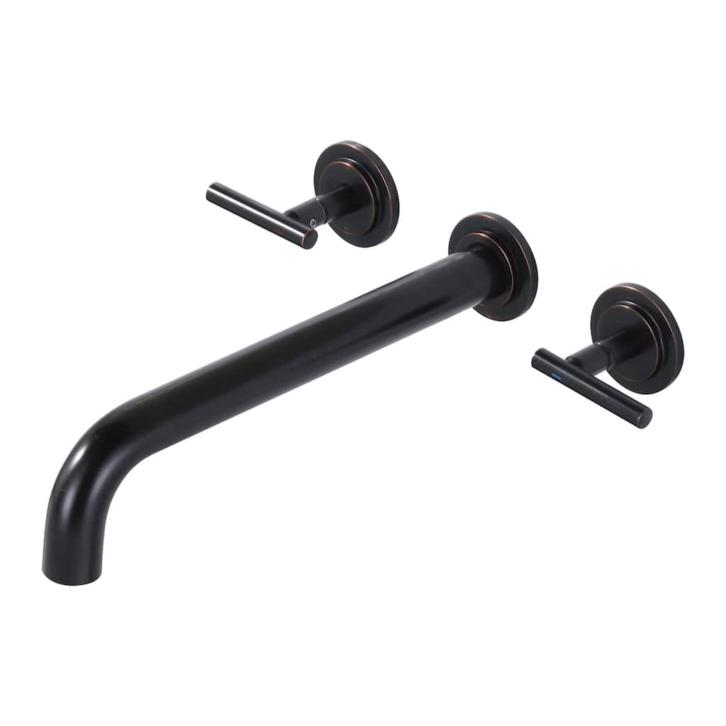 WOWOW Minimalist 12-inch Dual-Handle Bathtub Filler Faucet