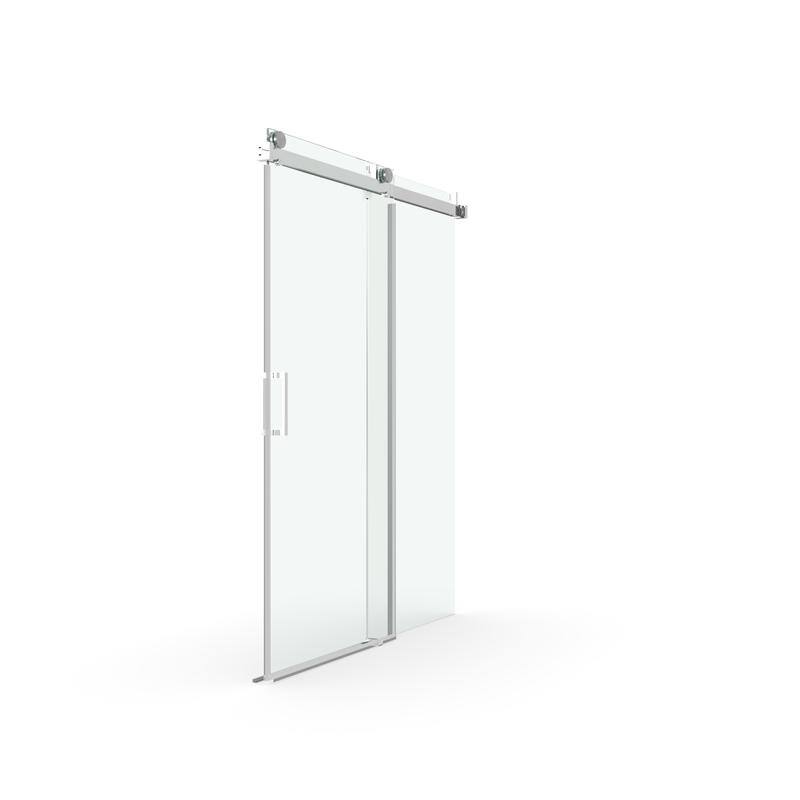 ABRUZZO 56-60" W x 76" H Frameless Soft-Closing Single Sliding Shower Door 1/4" (6mm) Explosion-Proof Tempered Glass