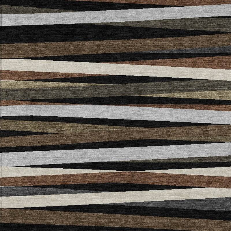 HomeRoots Striped Transitional Rectangle Outdoor Rug