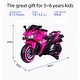 preview thumbnail 42 of 56, Christmas Gift 12V Ride-On Motorcycle for Kids, Manual Throttle, Training Wheels Pink