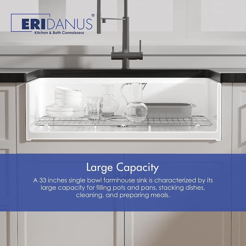 Eridanus Fireclay Workstation Farmhouse Kitchen Sink