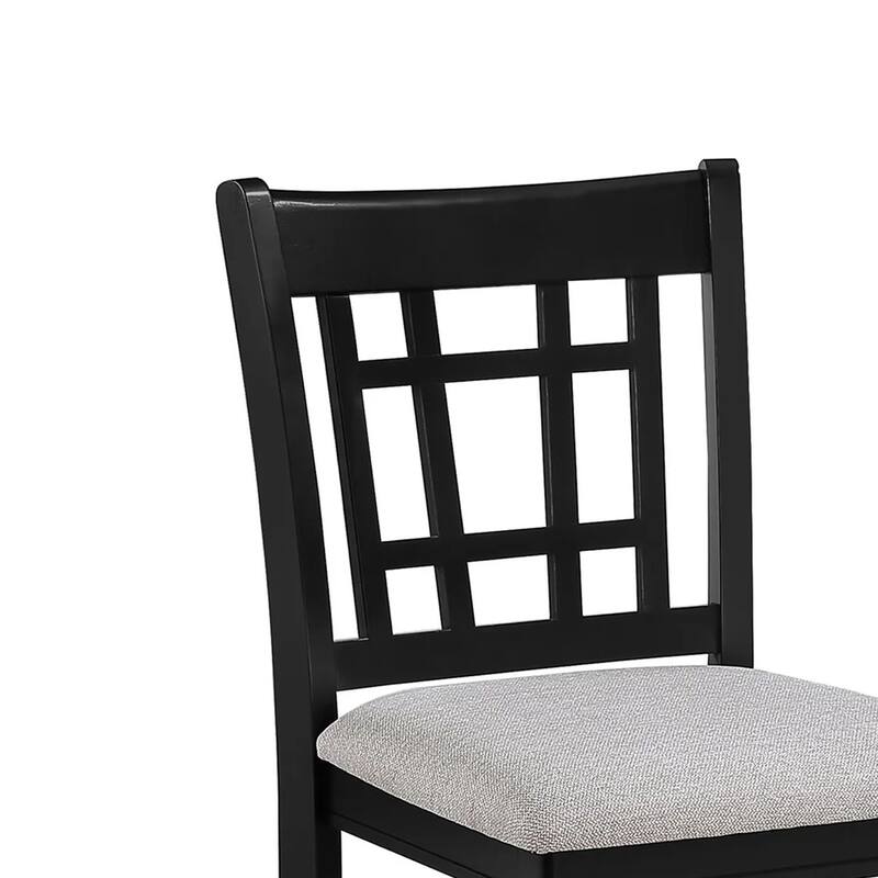 Mipo Counter Height Dining Chair Set of 2, Gray Fabric, Grid Back