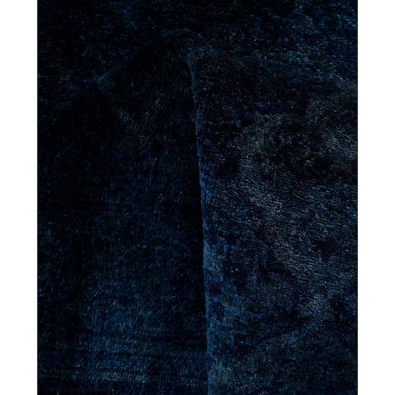 Overdyed One-of-a-Kind Hand-Knotted Runner Rug - Navy - 2' 6" x 11' 4"