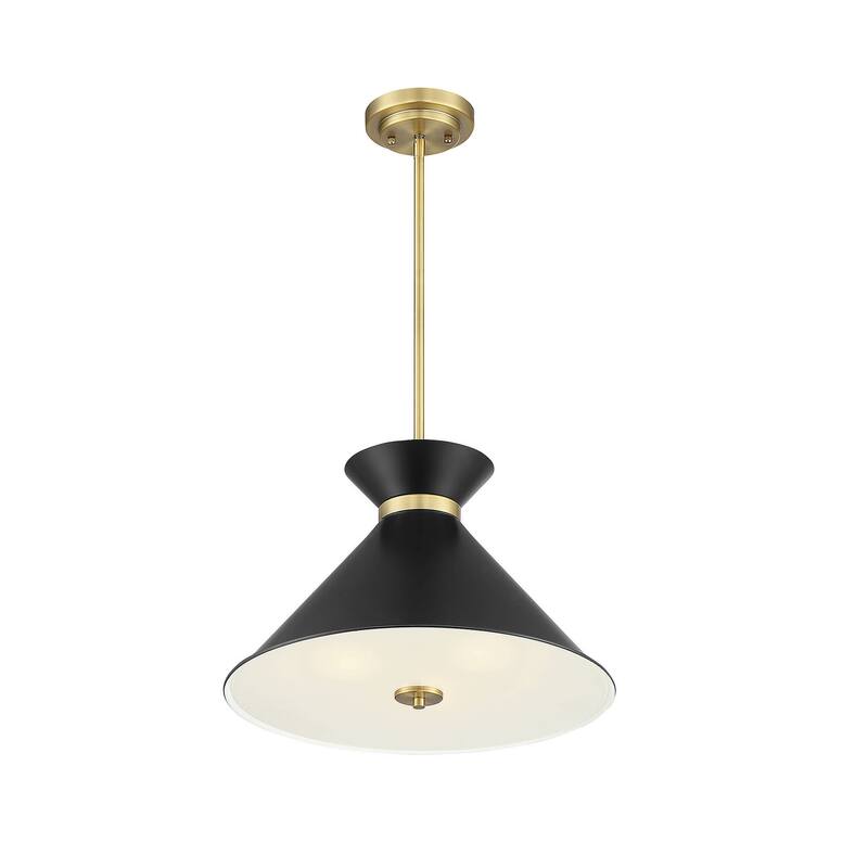 Savoy House Lamar 18" Wide Pendant with Metal Shade and Accented Band