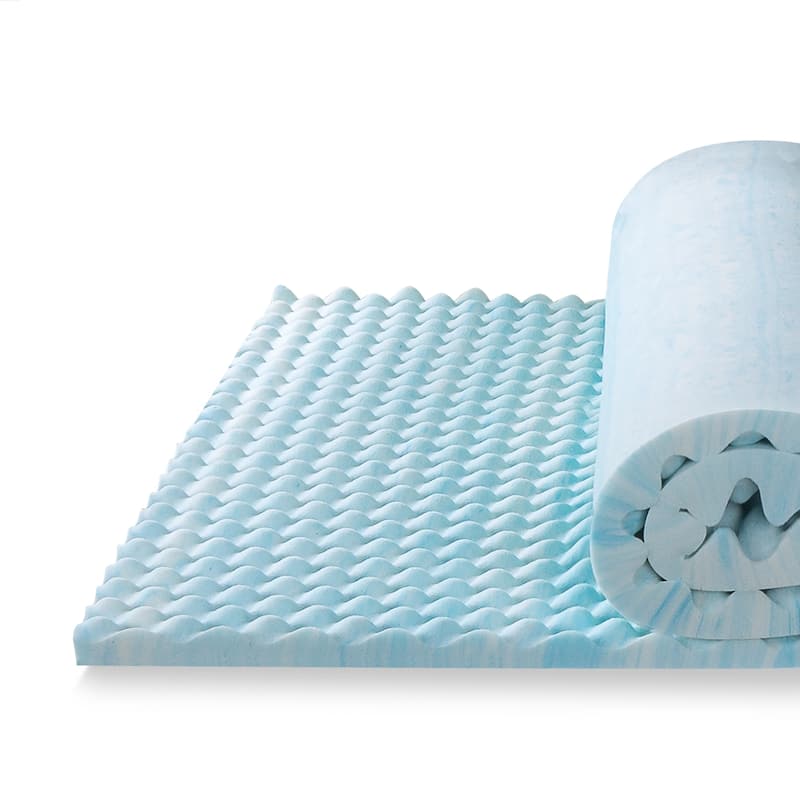 Priage by ZINUS 2 Inch Swirl Gel Cooling Memory Foam Mattress Topper - Blue