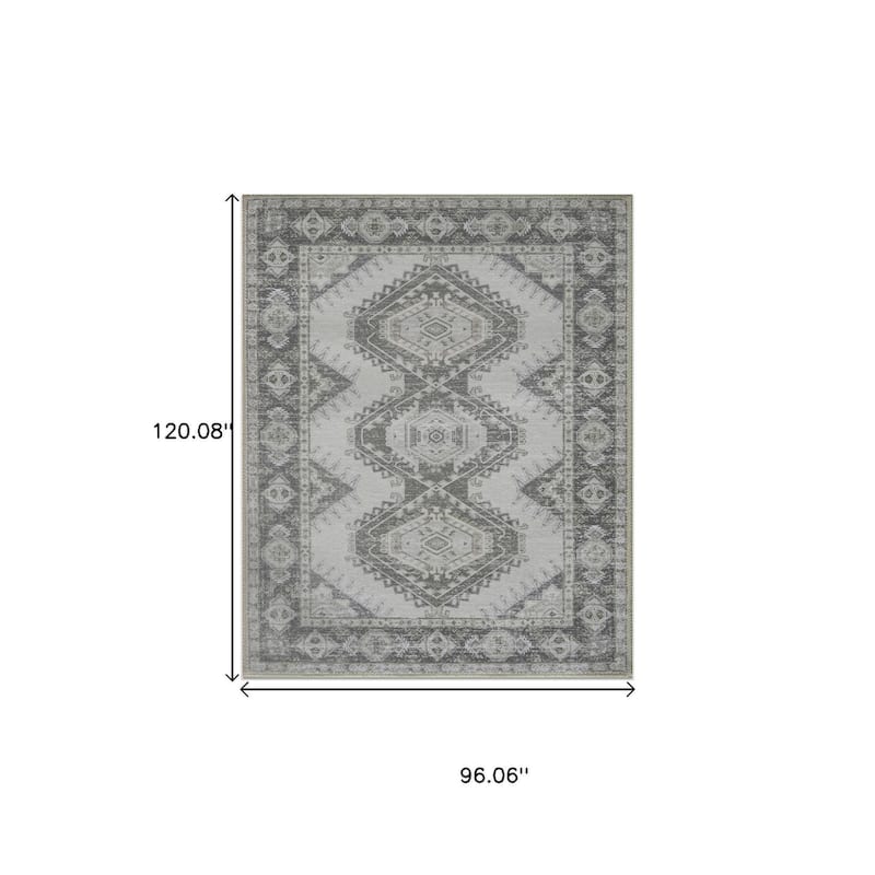 HomeRoots Gingham Modern, Contemporary Rectangle Area Rug - 8' X 10'