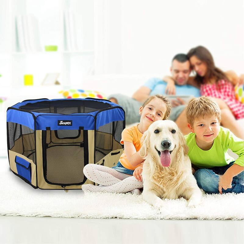 Jespet Soft-Sided Folding Dog & Cat Playpen