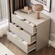 3 Drawer Fluted Dresser, 32 Inch Wide Nightstand with Large Drawer End Table for Bedroom