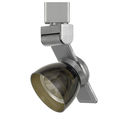 12W Integrated LED Track Fixture with Polycarbonate Head, Silver and Black