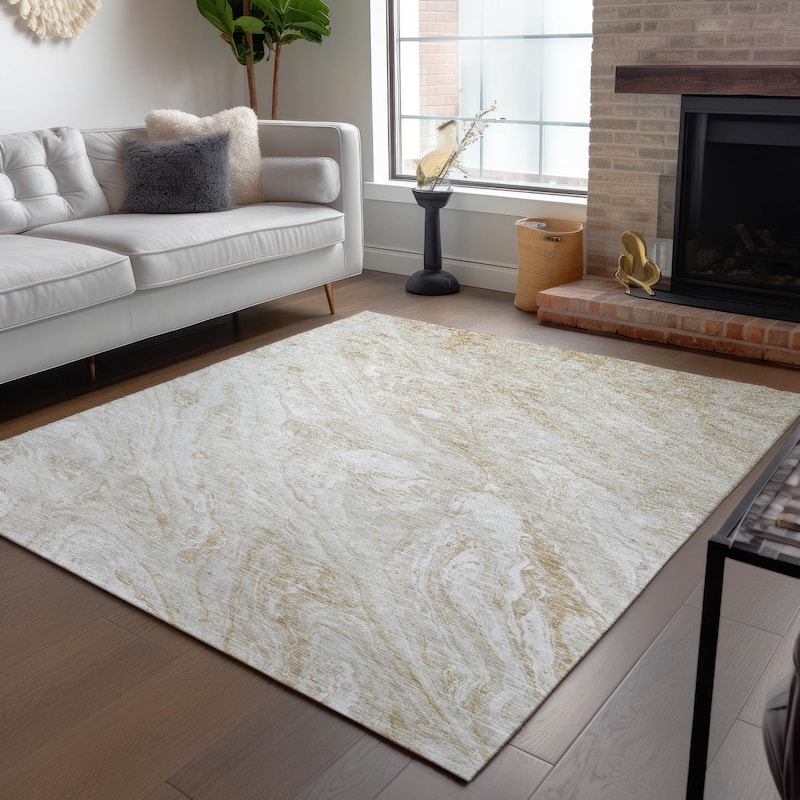 Machine Washable Indoor/ Outdoor Chantille Modern Abstract Rug