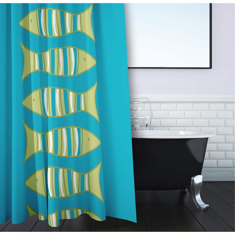 Something's Fishy Animal Print Print Print Shower Curtain