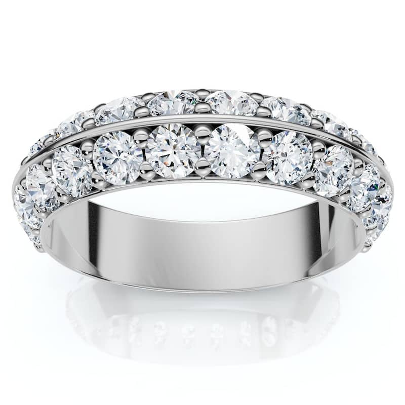 Bliss Diamond 1 1/3Ct Diamond Wedding Band Gold or Platinum Lab Grown - 10.5 - White