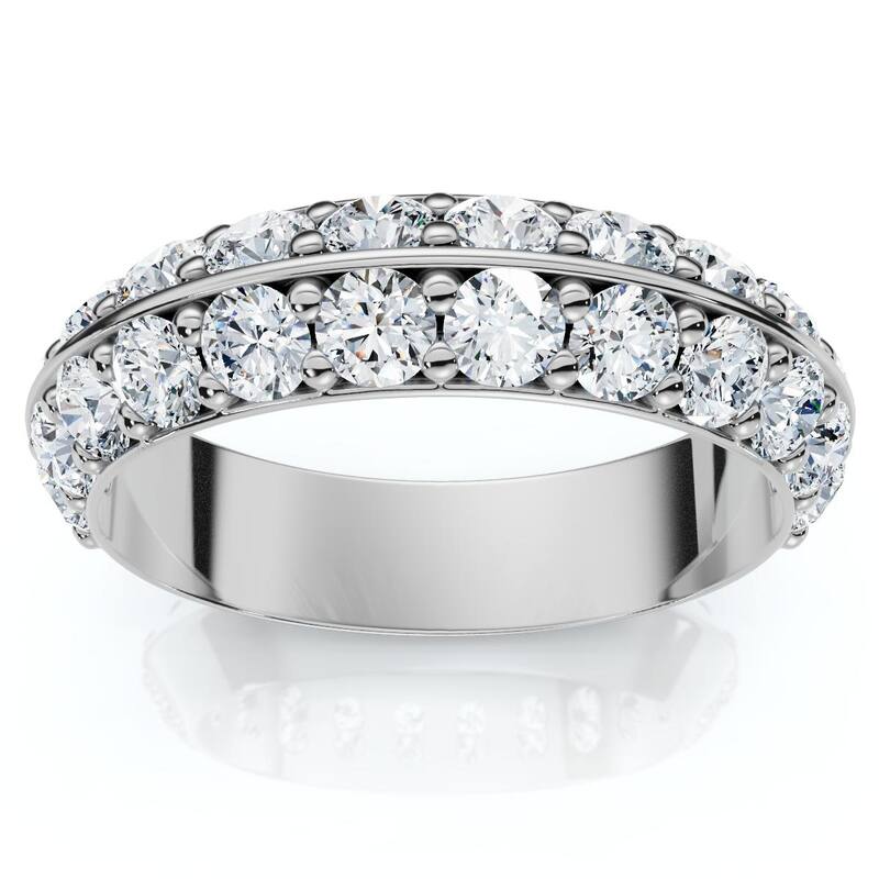 Certified 1 1/3Ct Diamond Wedding Band Gold or Platinum Lab Grown