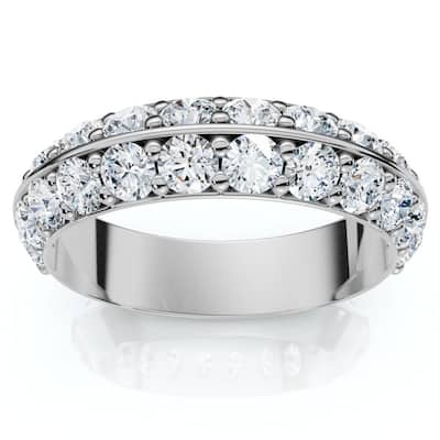 Certified 1 1/3Ct Diamond Wedding Band Gold or Platinum Lab Grown