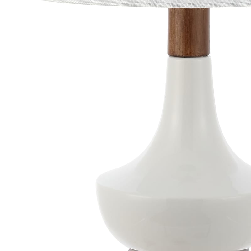 JONATHAN Y Genie 13.5" Modern Metal/Resin LED Accent Lamp, Brass Gold/White - 23"