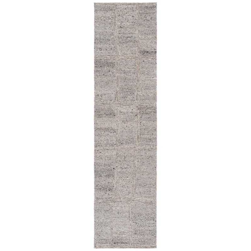 SAFAVIEH Handmade Harvest Dessislava Modern Contemporary Wool Rug - 2'3" x 9' Runner - Taupe/Grey