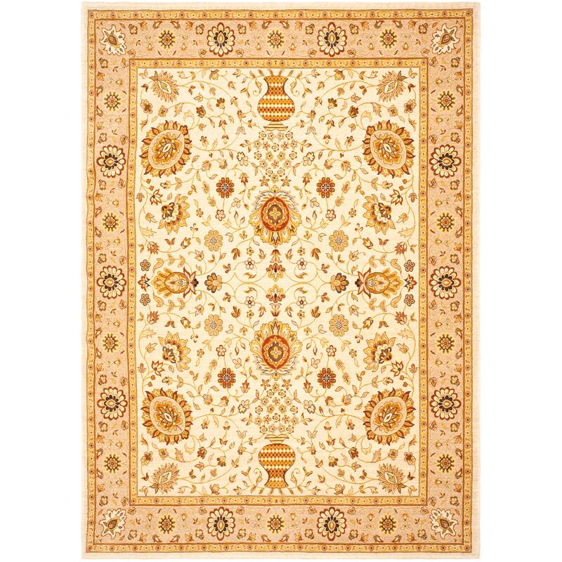 SAFAVIEH Tuscany Minna Traditional Oriental Wool Rug - 4' x 5'6" - Ivory/Camel