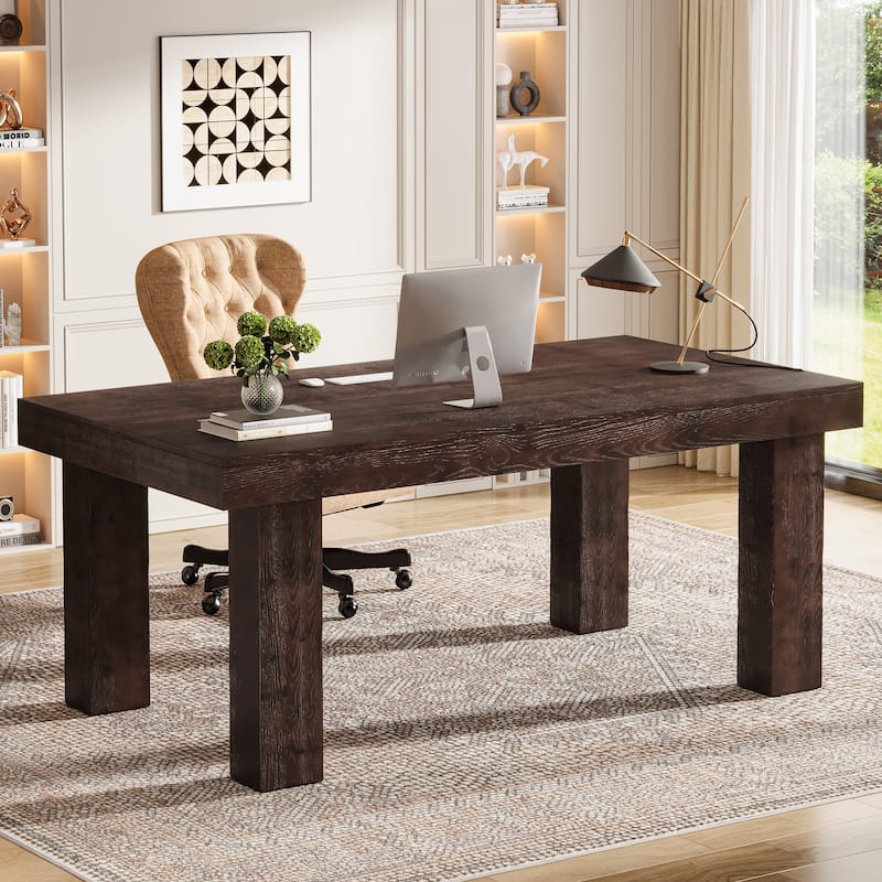 63 Inch Solid Wood Executive Desk for Home Ofiice
