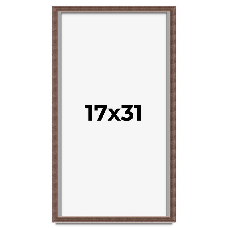 17x31 Shadow Box Frame Brown | 1.125 inches Deep Real Wood Rustic