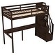 preview thumbnail 20 of 24, Twin Size Wooden Loft Bed with Storage Staircase and Built-in Desk,Modern Style