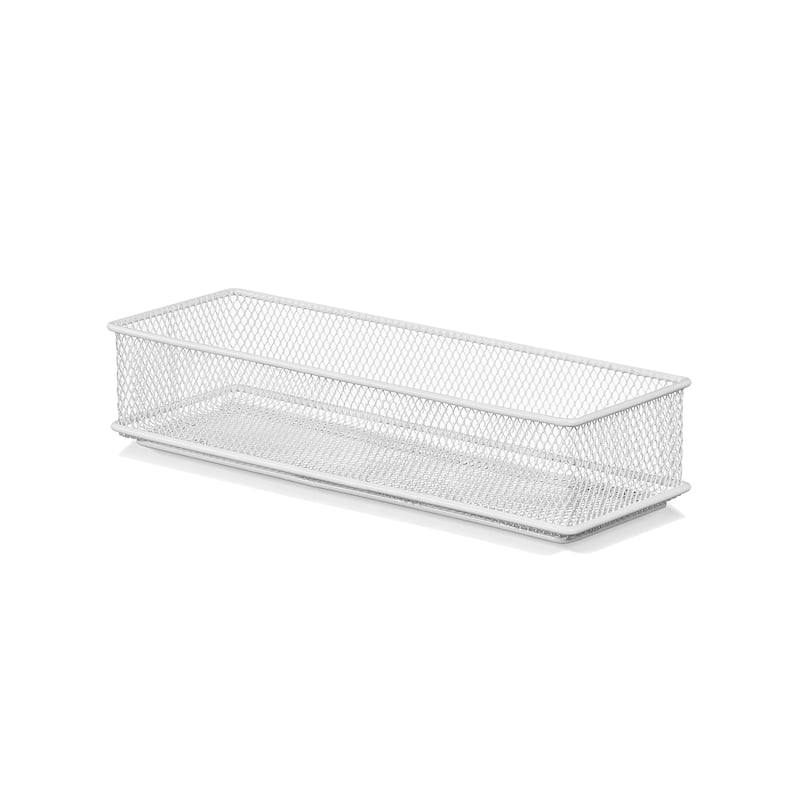 Ybm Home White Mesh Drawer Cabinet Shelf Organizer Bins, School Supply Holder Office Desktop Organizer Basket 3x9x2 In 2 Pack - 2 Pack