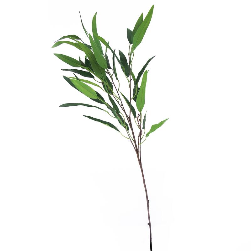Set of 2 Long Green Artificial Willow Eucalyptus Leaf Stem Plant Greenery Spray Branch 38in - 38" L x 13" W x 9" DP