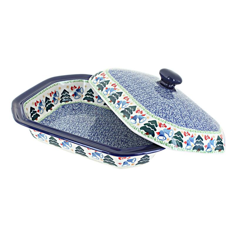 Blue Rose Polish Pottery 662 Ceramika Artystyczna Medium Covered Baker