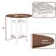 preview thumbnail 8 of 6, Round Counter Height Kitchen Dining Table with Storage Shelf and Glass Holder, Cherry+White