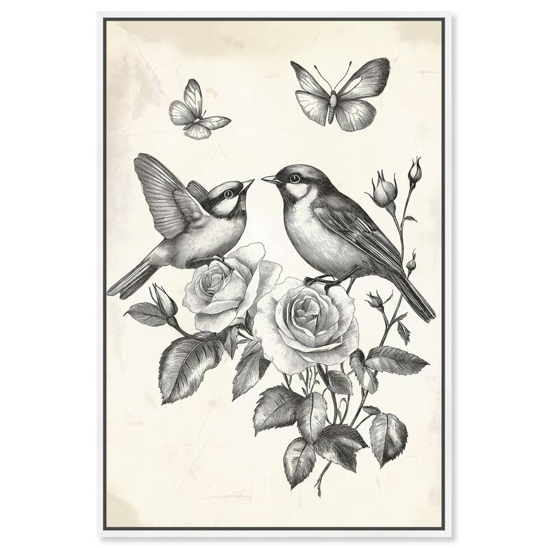 Perched Pair II Canvas by Art Remedy - White - 30" x 45"