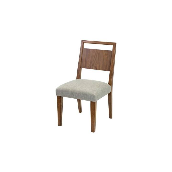 Two Wood Mid-Century Modern Kitchen Table Chairs, Brown