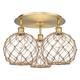 Option Brushed Brass / Clear Glass with Brown Rope