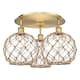 Option Brushed Brass / Clear Glass with Brown Rope