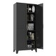 preview thumbnail 17 of 16, Anmytek 71" Tall Metal Storage Cabinet with 2 Doors and Adjustable Shelves Black for Bedroom Living Room Kitchen
