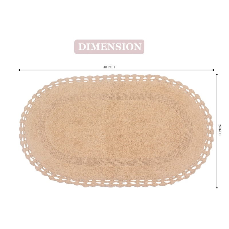Hampton Contour Rug, Cotton Soft, Water Absorbent, Non Slip U Shape Contour Rug Machine Washable 20"x20" Contour
