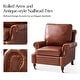 preview thumbnail 7 of 13, Honorio Traditional Genuine Leather Armchair with Solid Wood Legs and Front Casters Set of 2 By HULALA HOME
