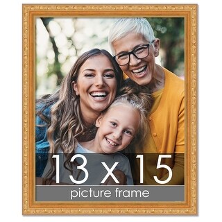 13x15 Traditional Gold Complete Wood Picture Frame with UV Acrylic ...