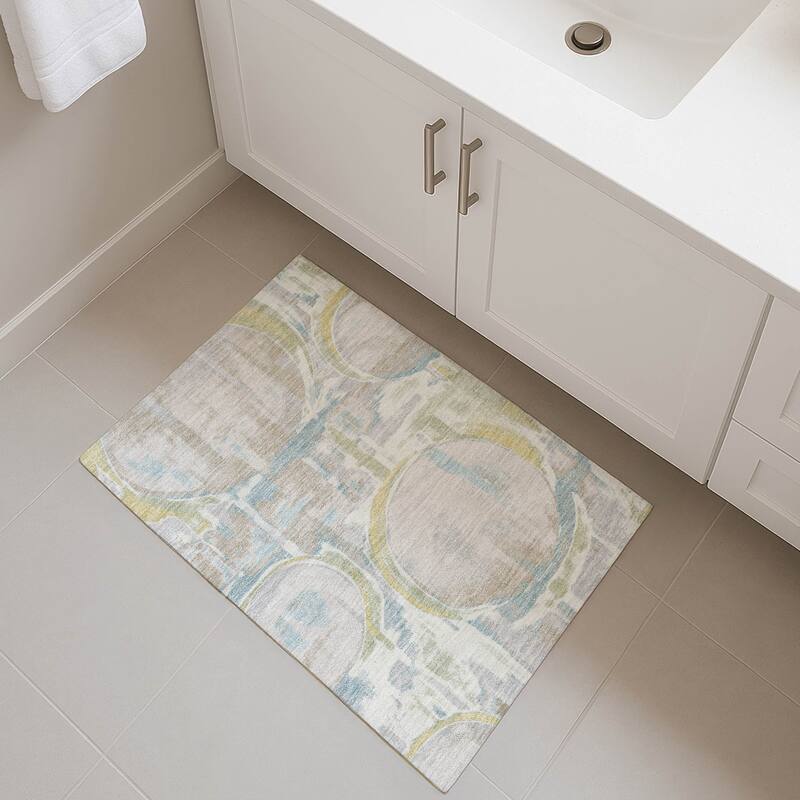 Machine Washable Indoor/ Outdoor Modern Erie Chantille Rug