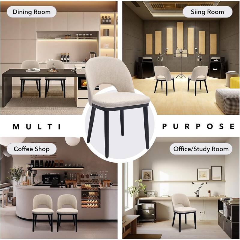 Set of 2 Comfortable Upholstered Kitchen Dining Chairs for Kitchen Restaurant