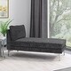 preview thumbnail 14 of 31, Beamon Contemporary Fabric Chaise Lounge by Christopher Knight Home - 69.00" L x 29.00" W x 30.00" H Black + Silver