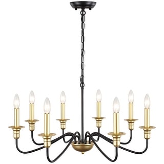 8-Light Rustic Candlestick Island Chandelier Linear Chandelier Lighting for Kitchen Island