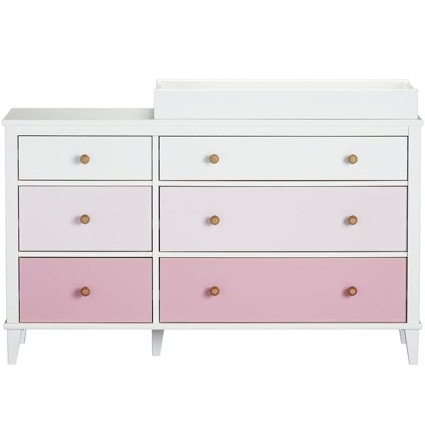 pink changing table dresser