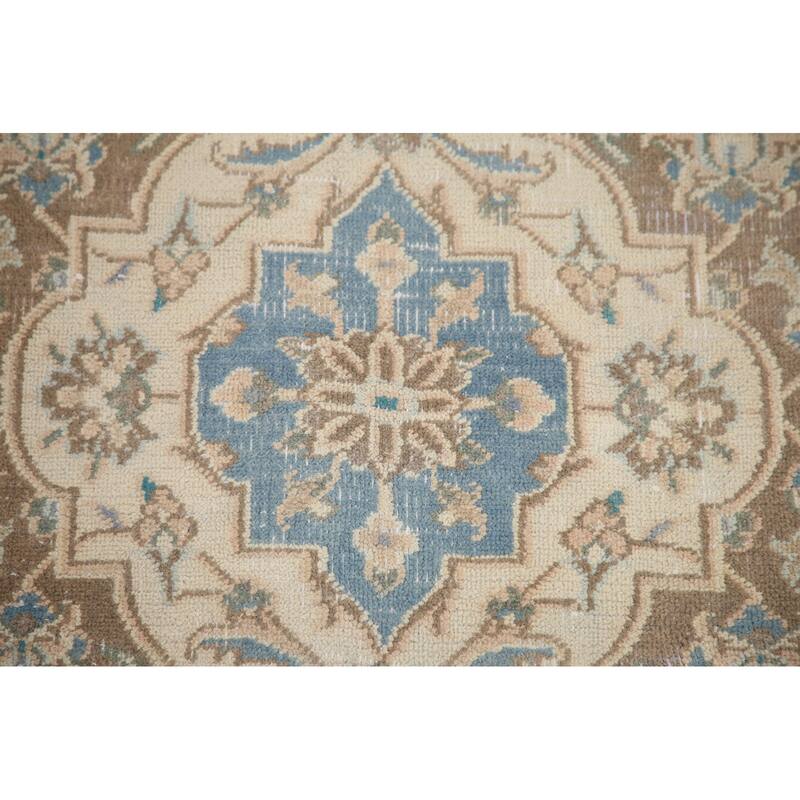 Hand Knotted Oriental 100% Wool Carpet Traditional Floral Pink Mashad Area Rug - 9' 8'' X 6' 7''